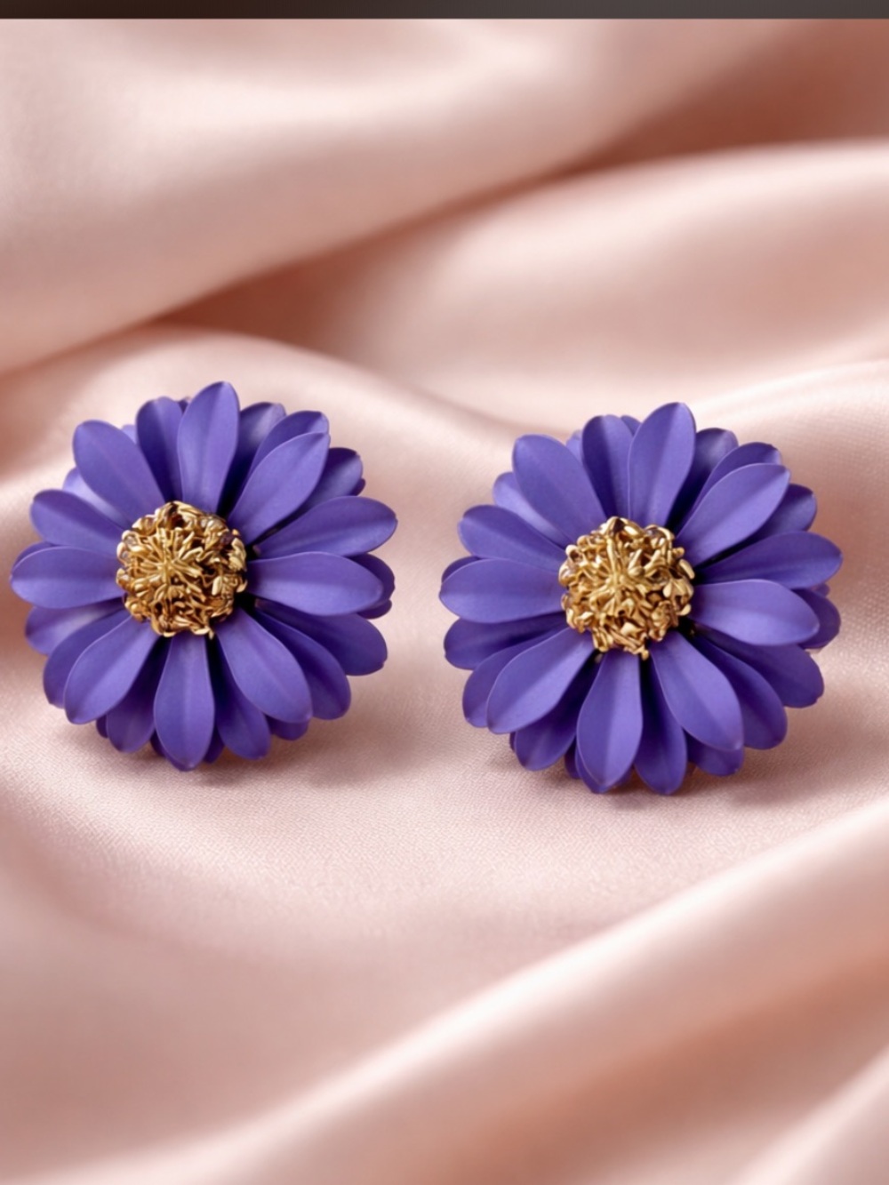 Fashion Jewelry Purple Daisy Earrings
